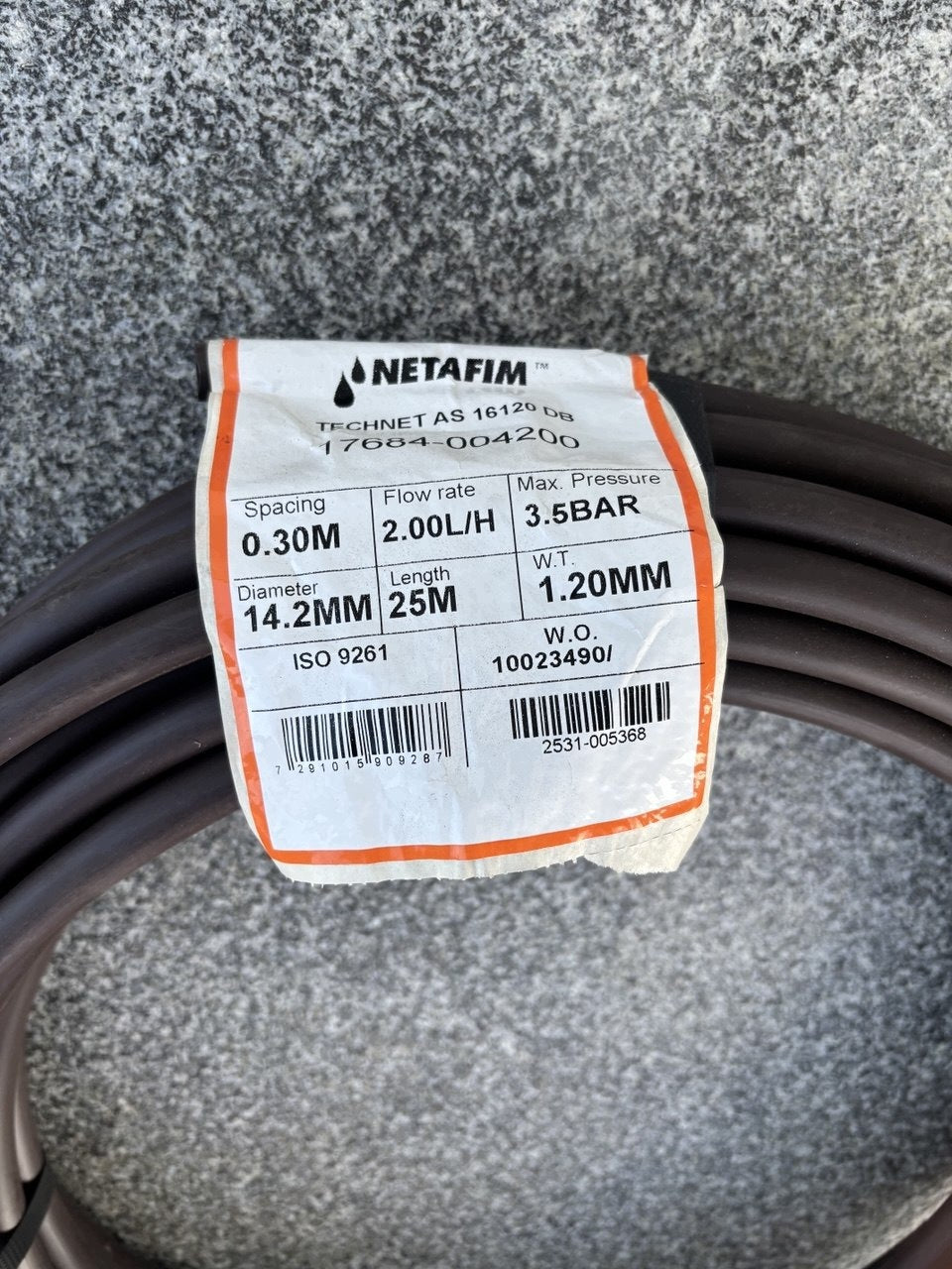 drip line 25m Netafim TechNet AS 16120 DB 2,0l/h 30cm 3.5bar Packaging status original