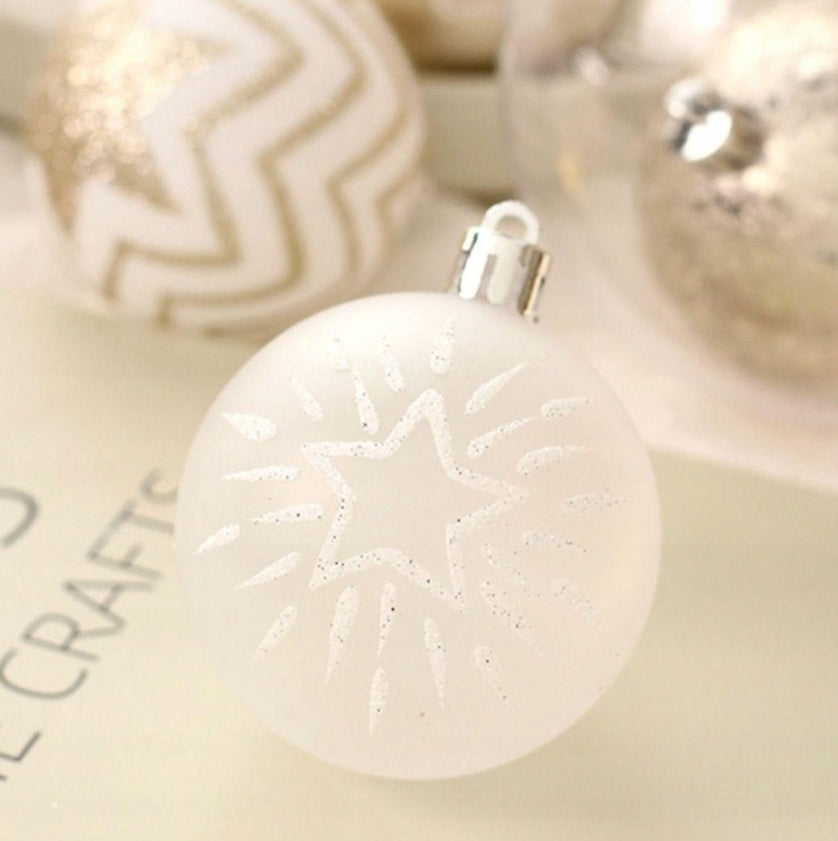 eCarla Set of Christmas balls 16pcs. gold balls 6cm decorated for Christmas tree Packaging status original
