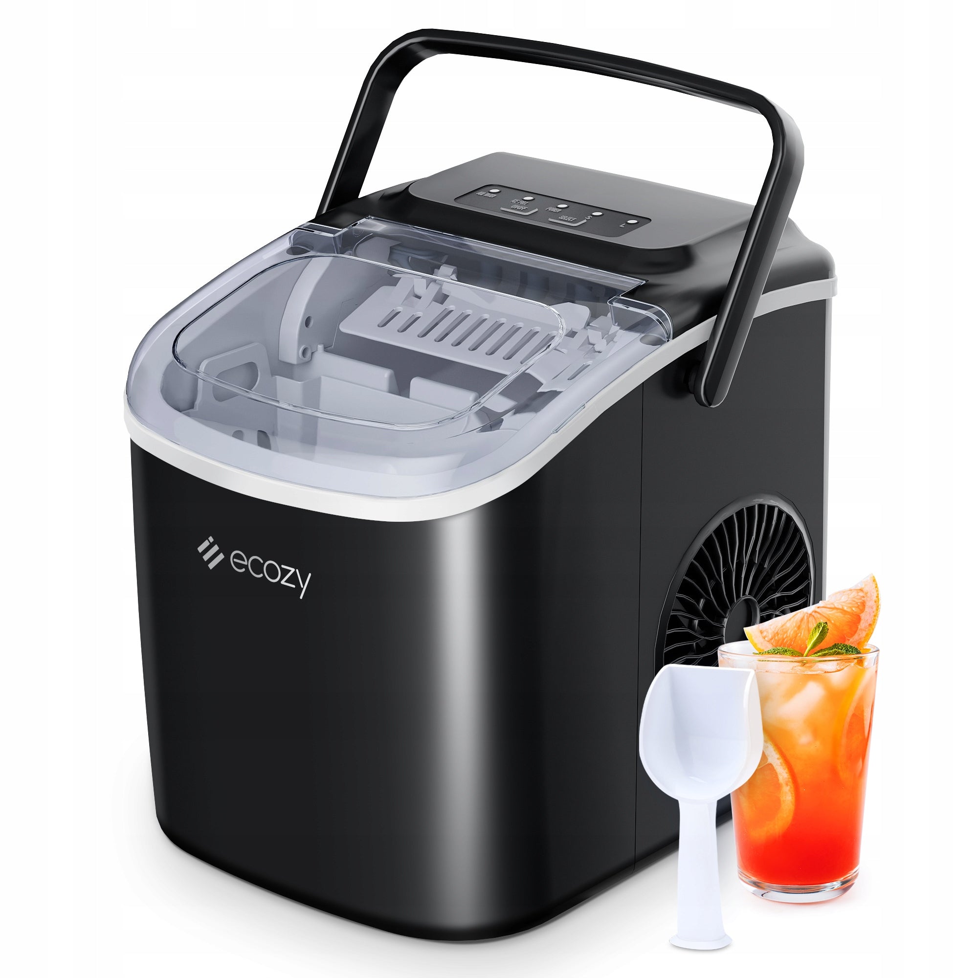 ecozy Portable Ice Maker Self-Cleaning 9 Ice Cubes in 6 Mins 12kg Daily