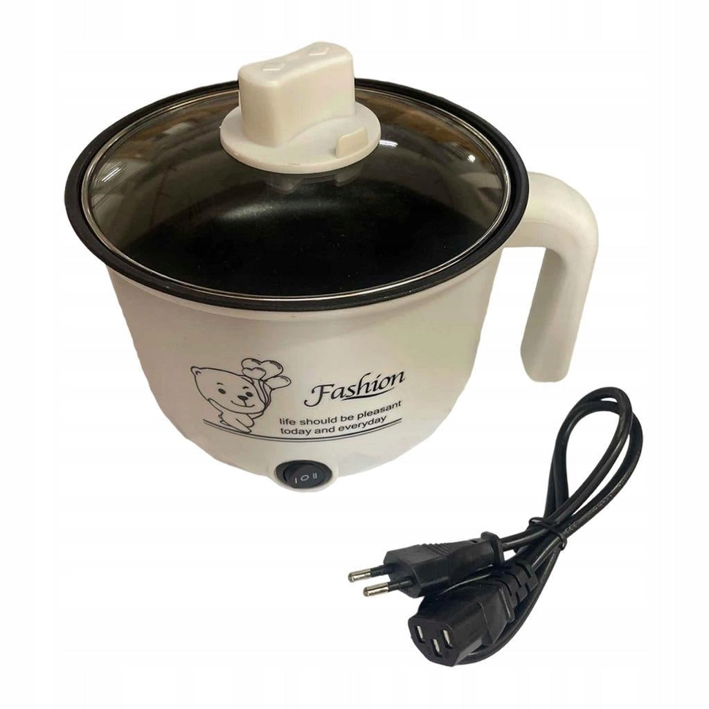 electric Hot Pot Nonstick Multifunctional 2 Gear Electric Cooker 1.8L white