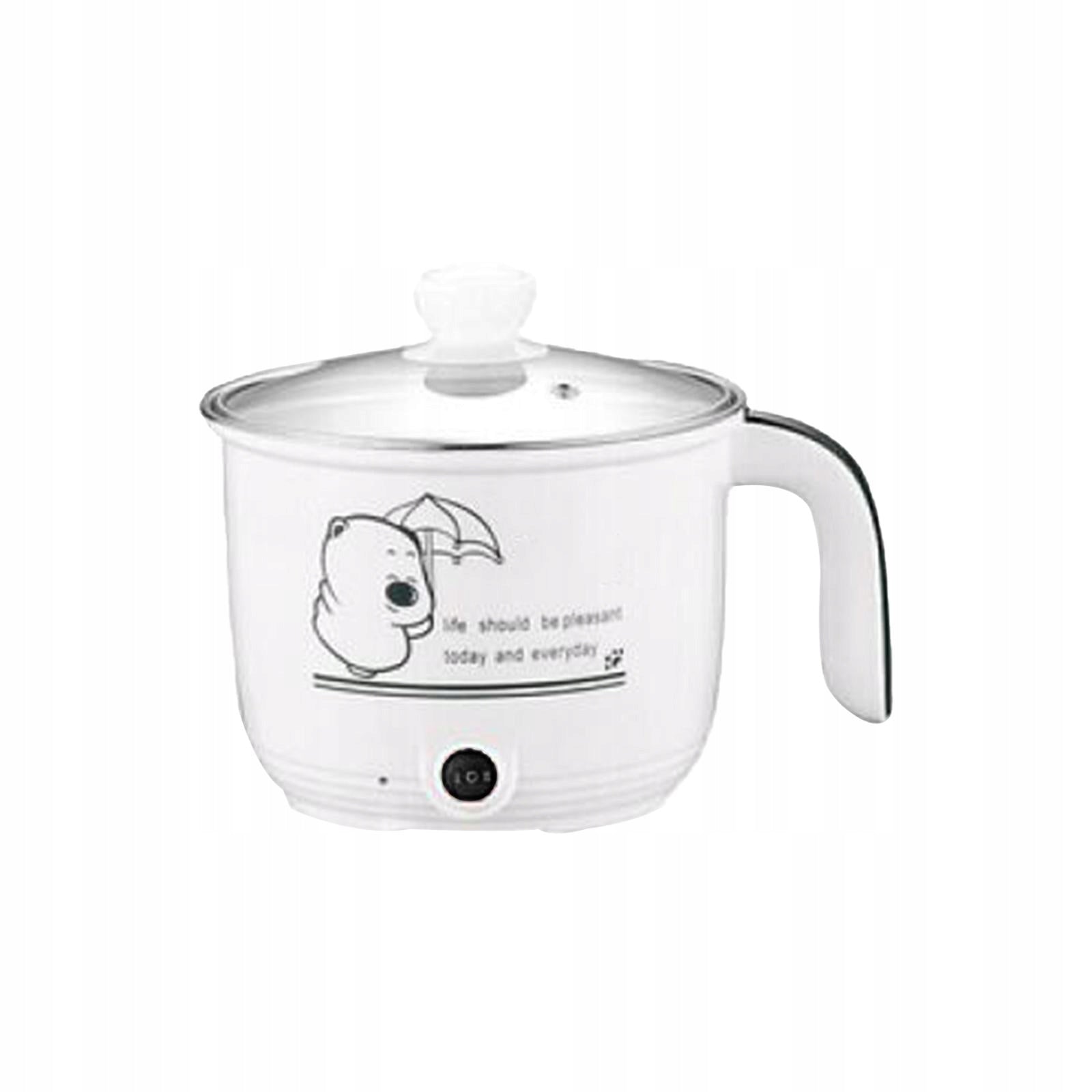 electric Hot Pot Nonstick Stainless Steel Portable Electric Cooker white Dominant color white