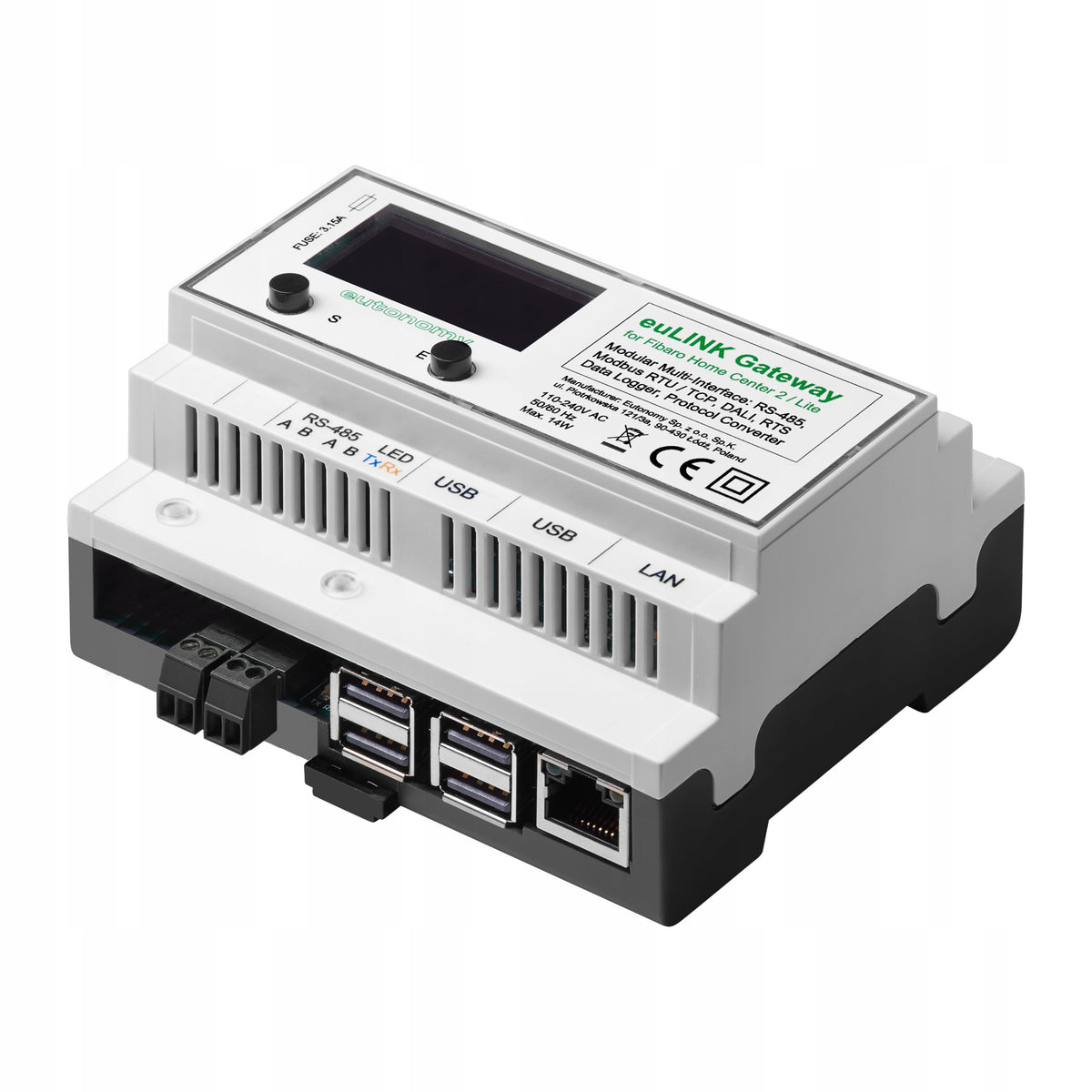 euLINK Lite Fibaro DALI gateway, MODBUS RTU TCP,RTS Batteries included no