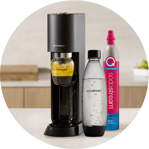 Gazuotuvas SODASTREAM Mix juodas, tinka visiems gėrimams