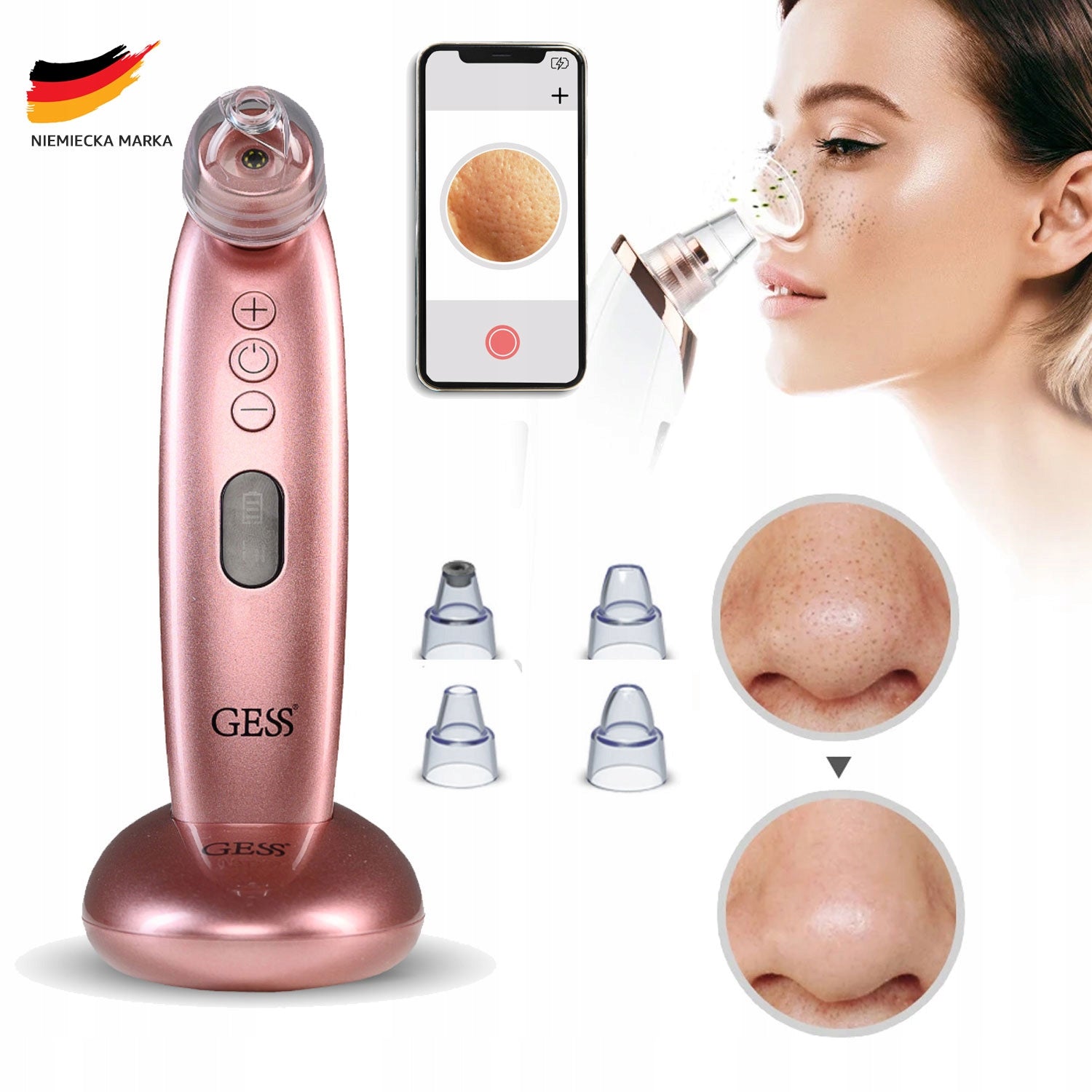 facial cleansing camera, HD blackhead removal, cosmetic vacuum cleaner GESS
