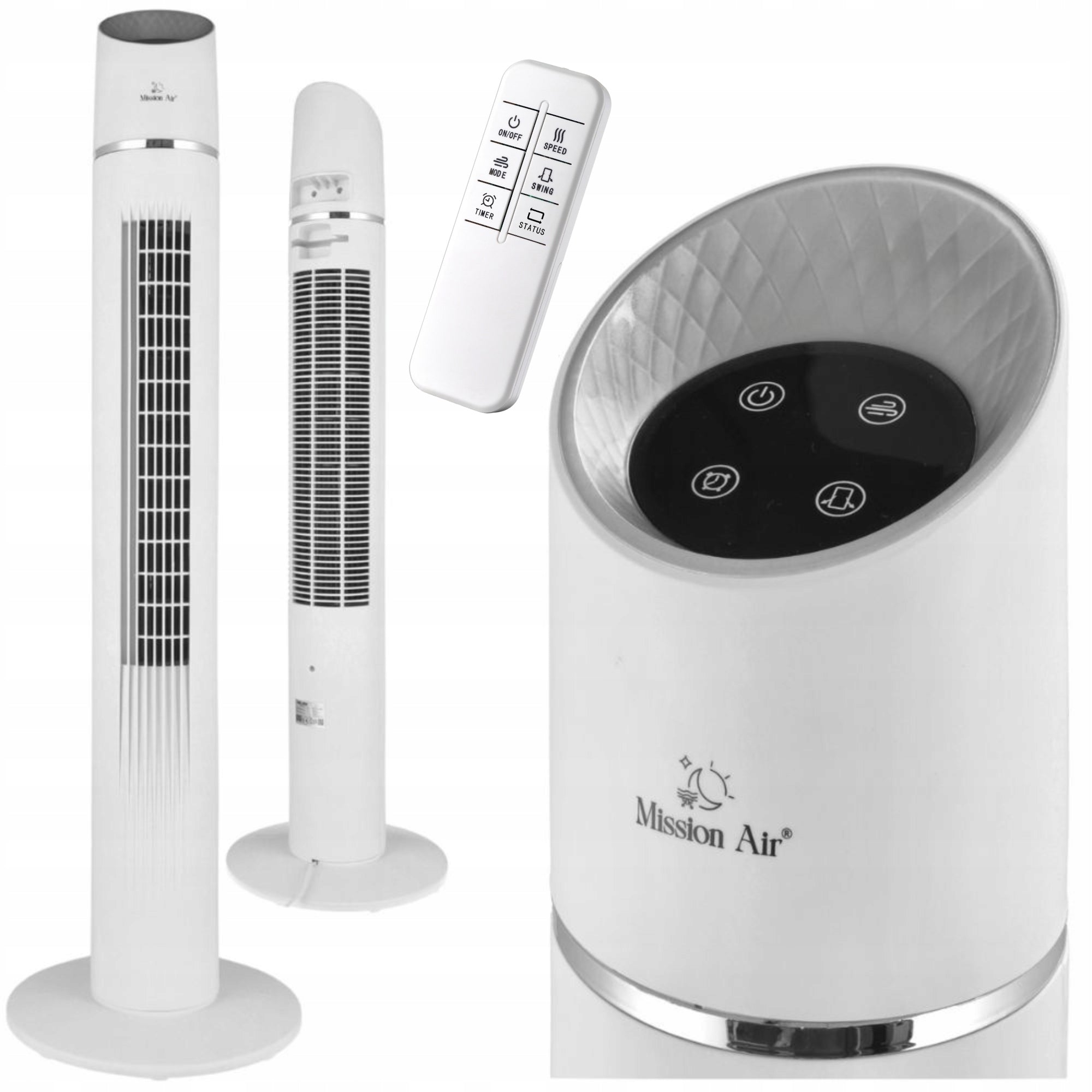 fan COLUMN FAN standing floor high TOWER FAN XL white Brand Mission Air