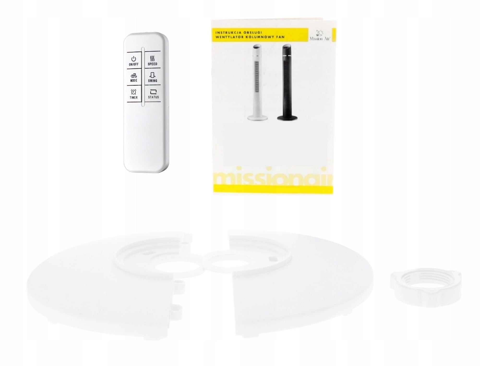 fan COLUMN FAN standing floor high TOWER FAN XL white Functions oscillation automatic oscillation timer