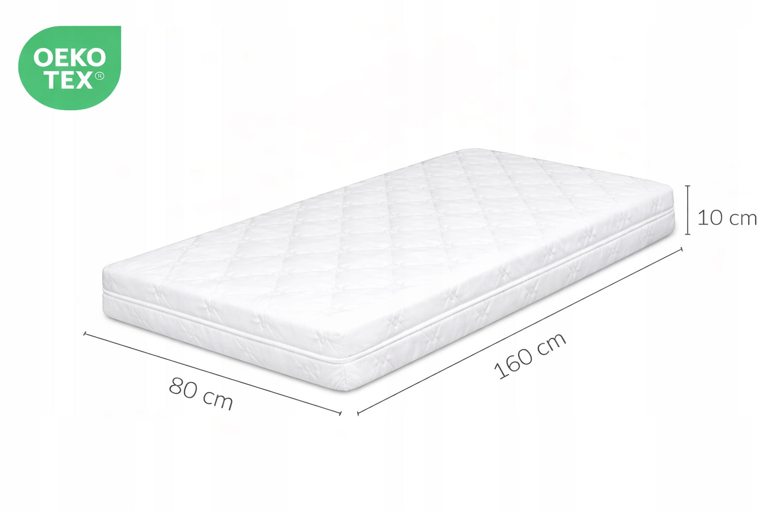foam mattress 160x80x10 anti-allergic CERTIFIED quilted for baby Manufacturer code MP PIK BL 160/80/10