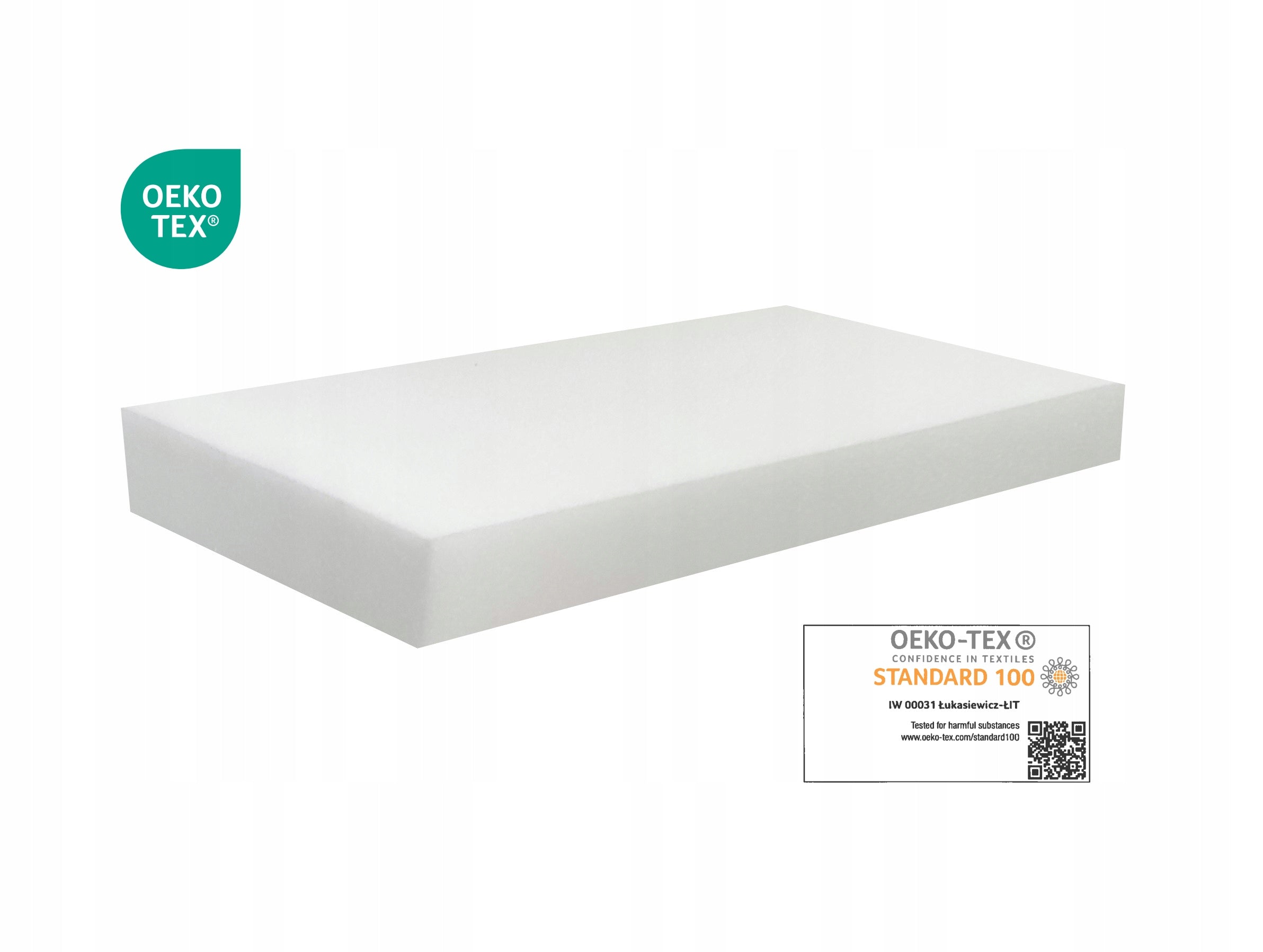 foam mattress 180x90x8 for a cot, medium hard, certified Manufacturer code MP 180/90/8   KOLOR