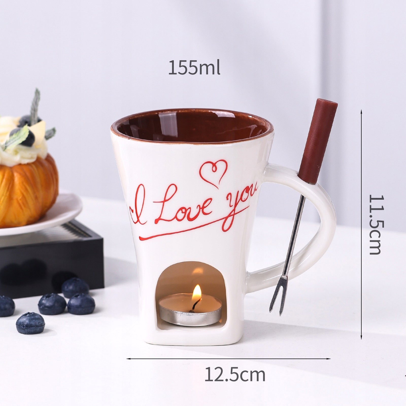 fondue mug chocolate melting pot Heating mug White 155ml Manufacturer code KUBEK DO FOUNDE Prezenty na Walentynki