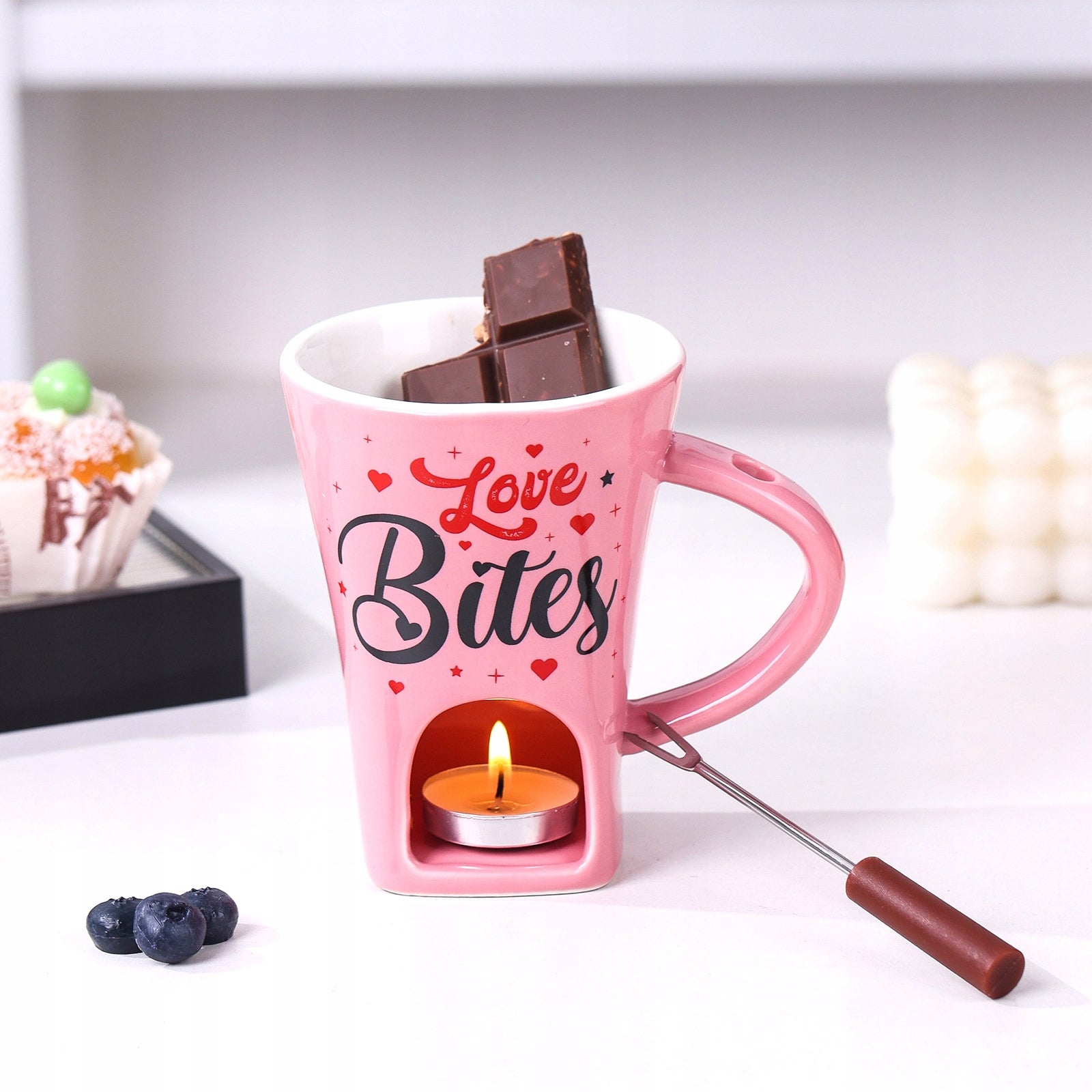 fondue mug chocolate melting pot Heating mug pink 155ml Manufacturer code KUBEK DO FOUNDE Prezenty na Walentynki