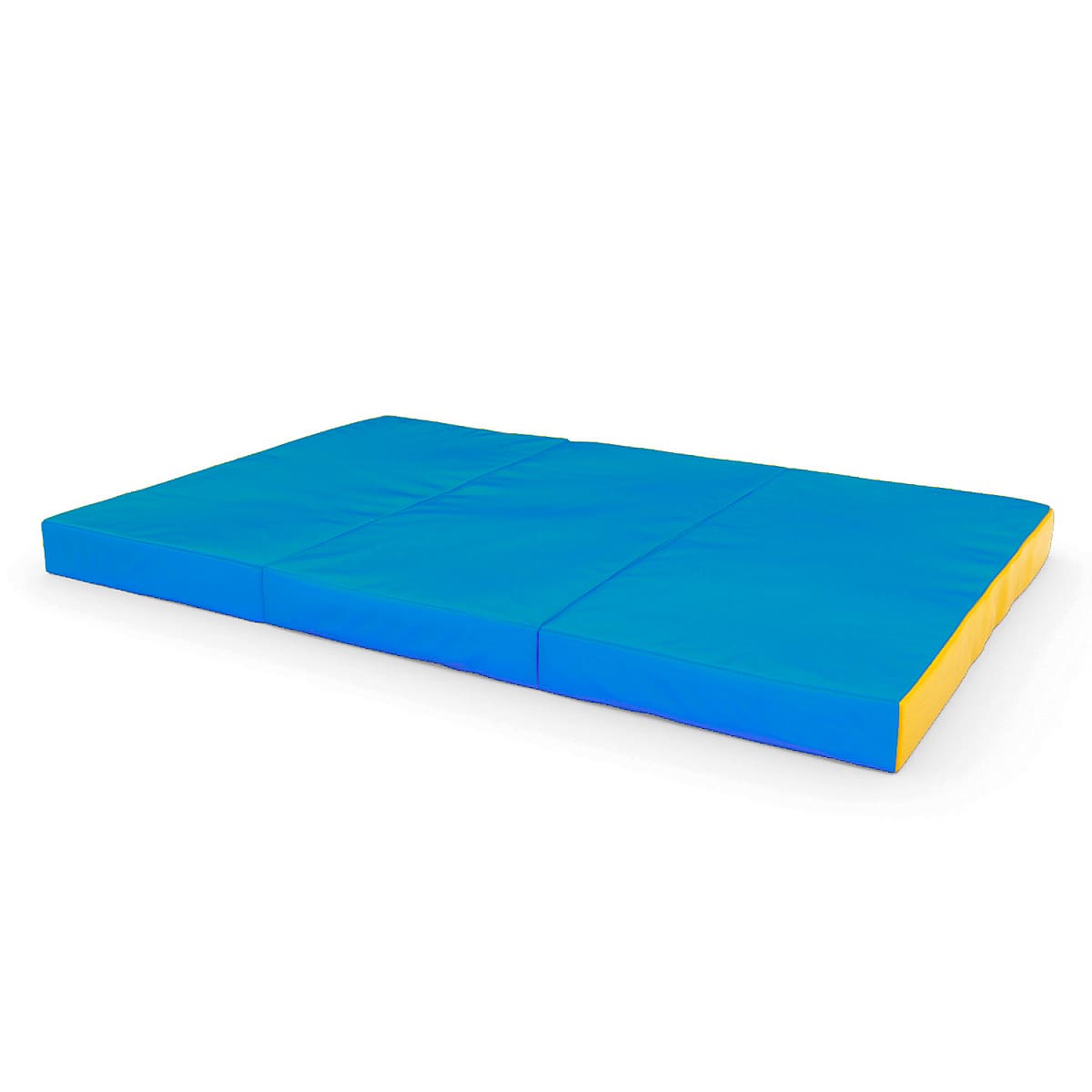 gymnastic mattress Comet 150x100x10 three-piece blue-yellow
