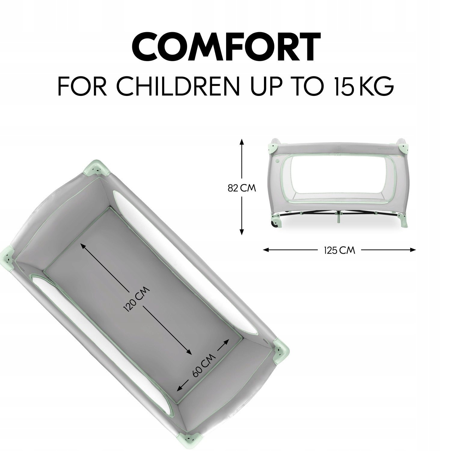 hauck Sleep N Play Go Plus Dusty Mint Travel Cot Color gray