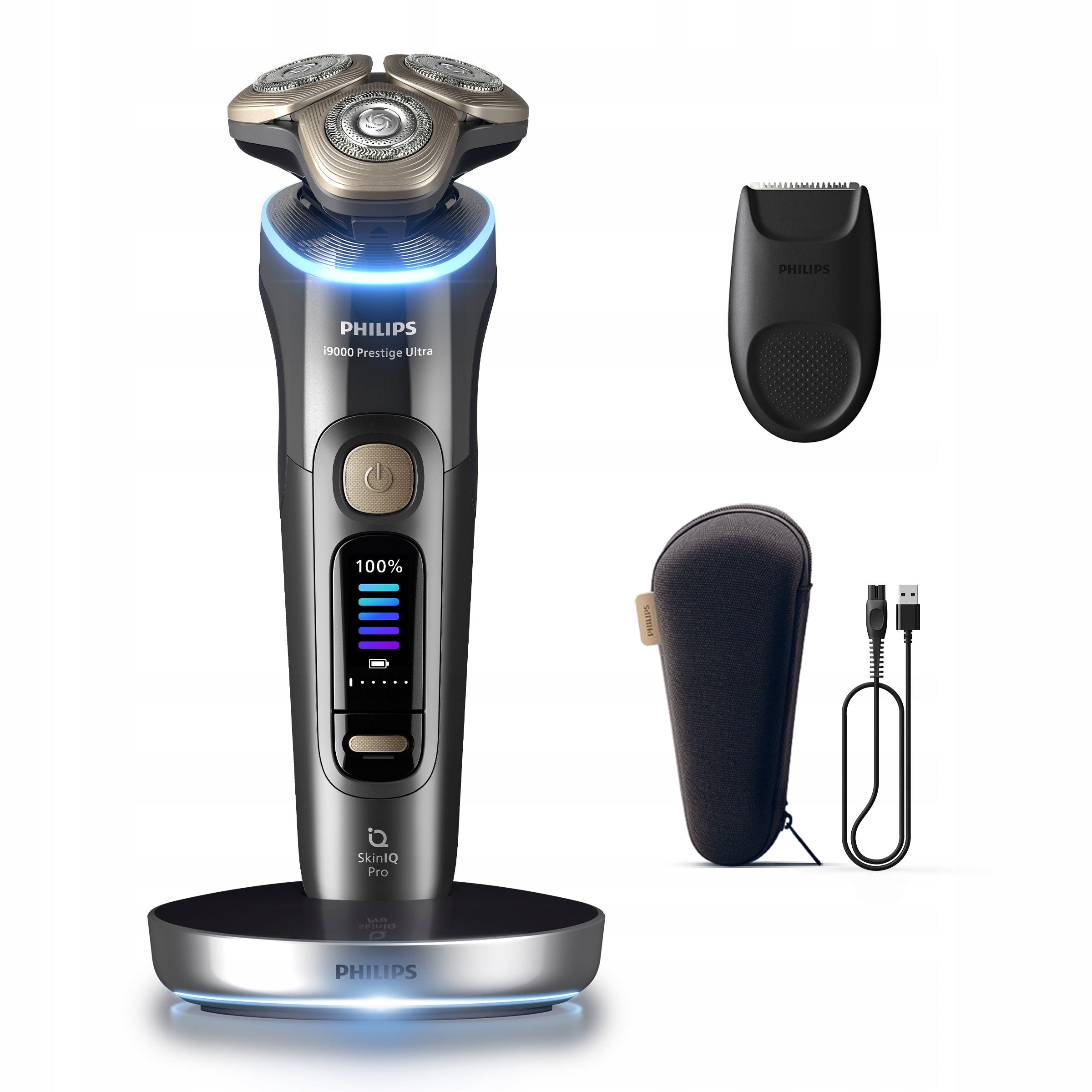 i9000 Prestige Ultra SkinIQ Pro Philips XP9402/11 Men's Electric Shaver Dominant color silver/gray