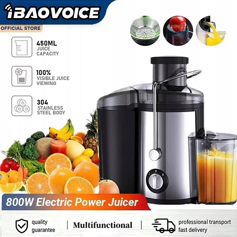 iBAOVOICE 800W Odwinnica do soku z ochroną przed wyciekami i czyszczeniem