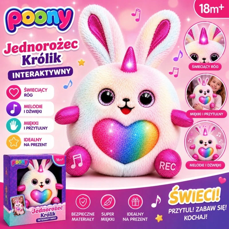 interactive stuffed animal plush toy unicorn bunny gift for child