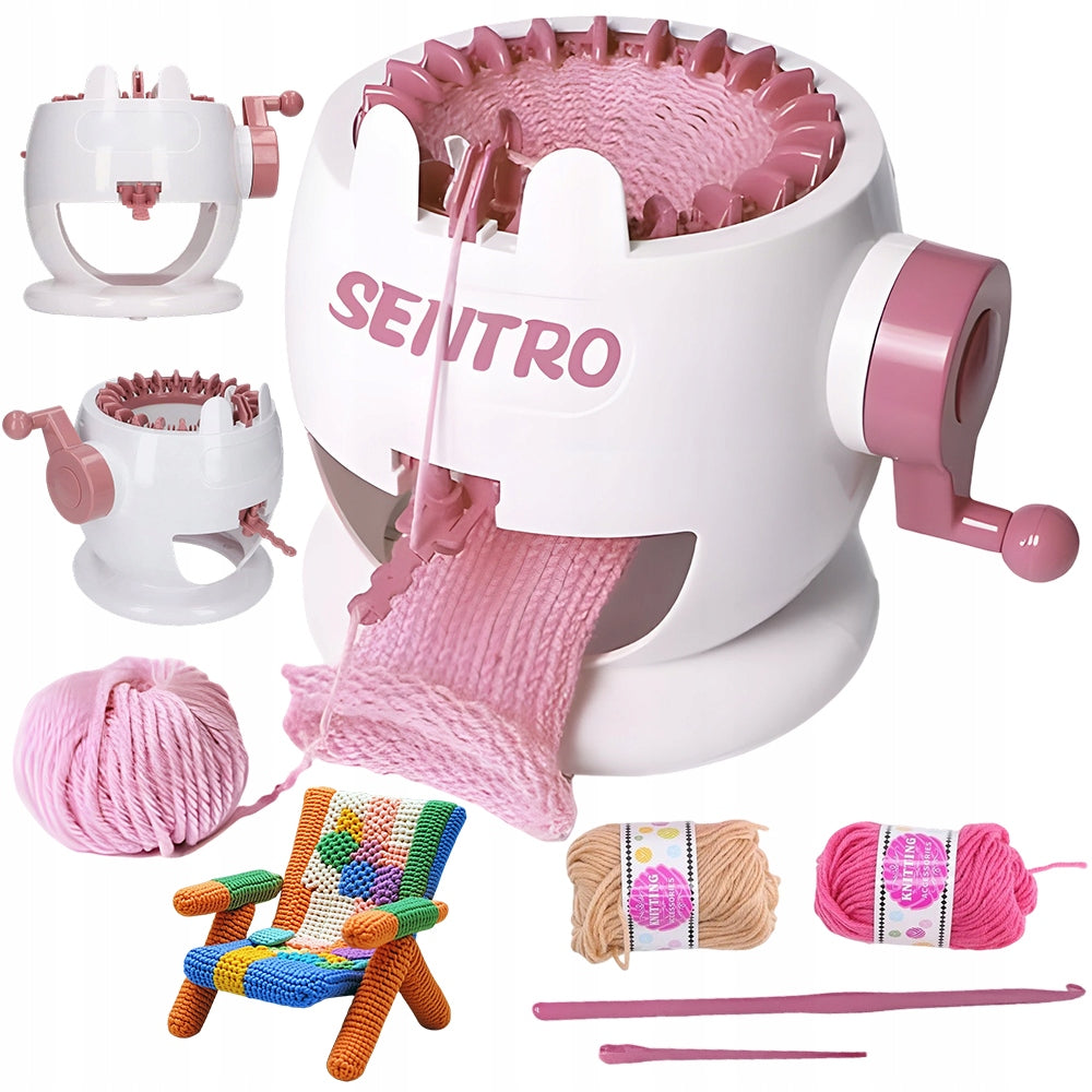 knitting machine white and pink 25x20cm diy scarves hats