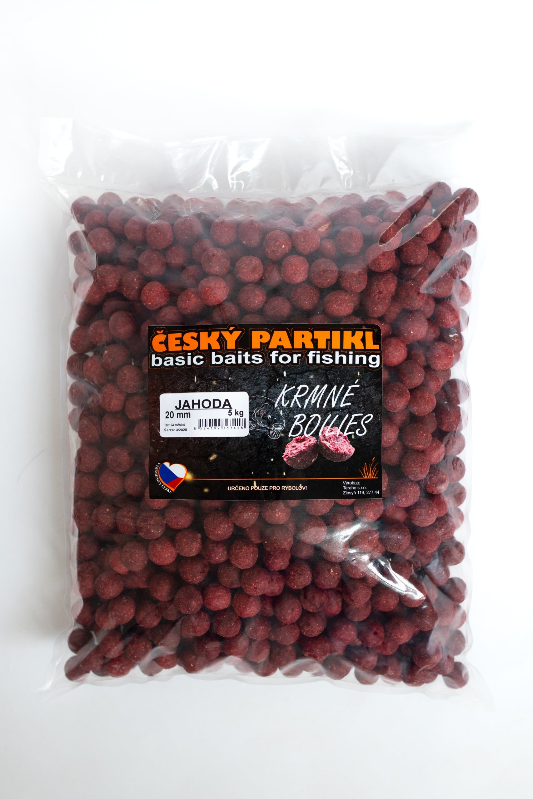 krmné boilies 5kg jahoda 20mm