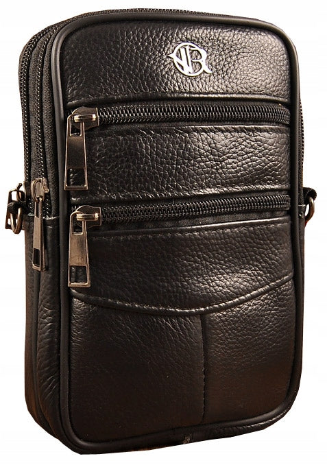 leather SACHET men's SMALL HOLSTER bag for belt, hand, shoulder LEATHER