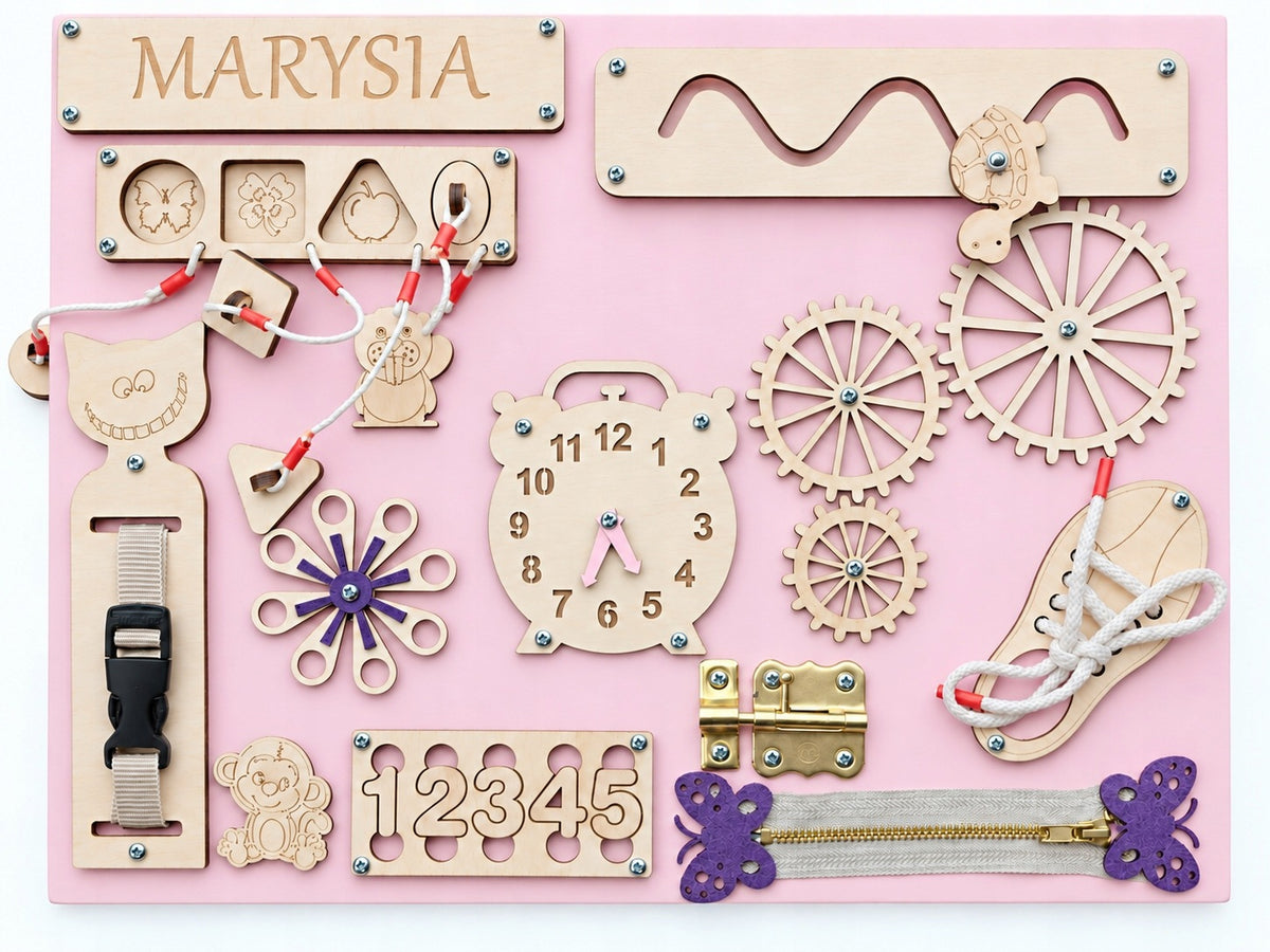 manipulation board - sensory - size 30 x 40cm pink
