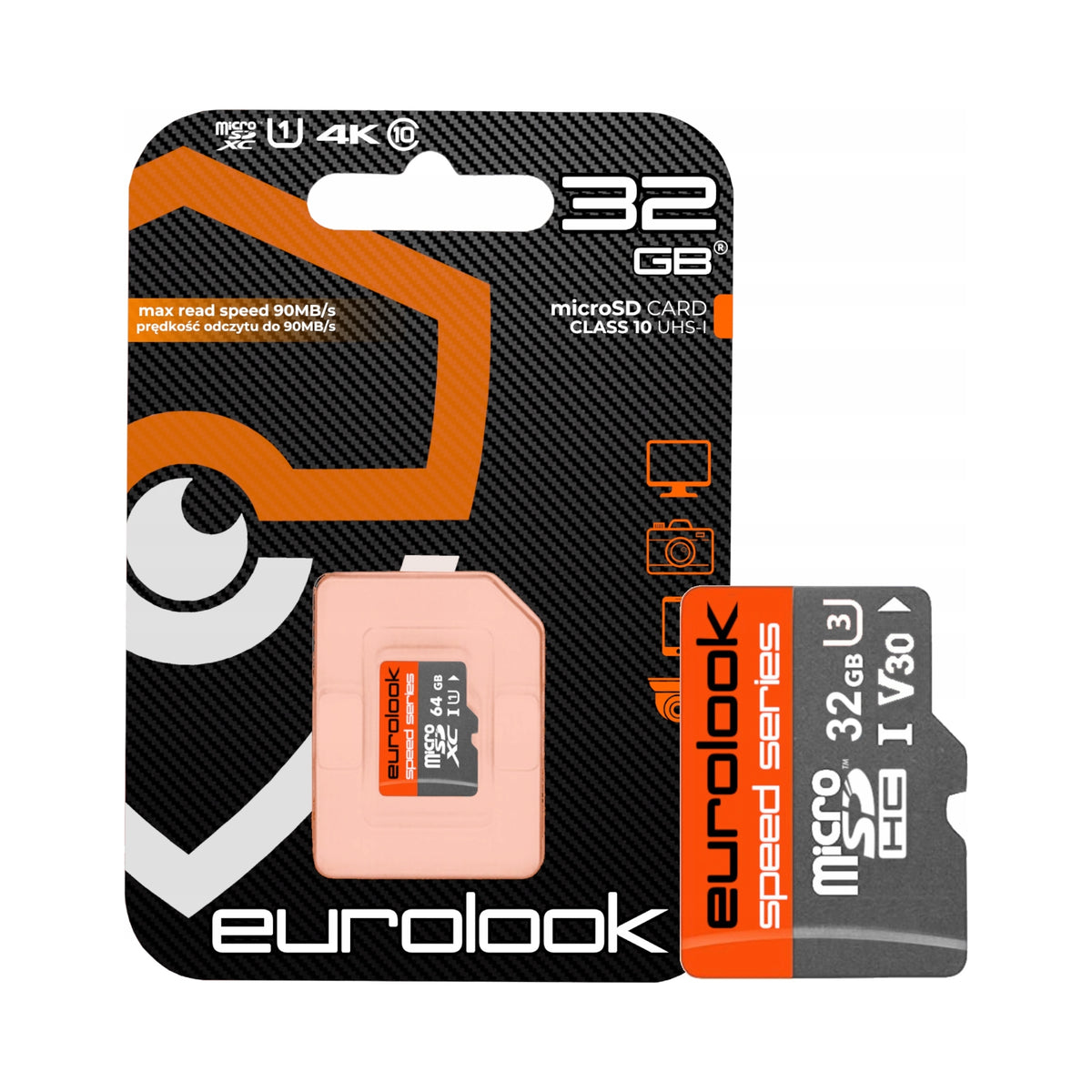 microSD card Eurolook 32 GB class 10 V30 U3 for outdoor camera interior WiFi