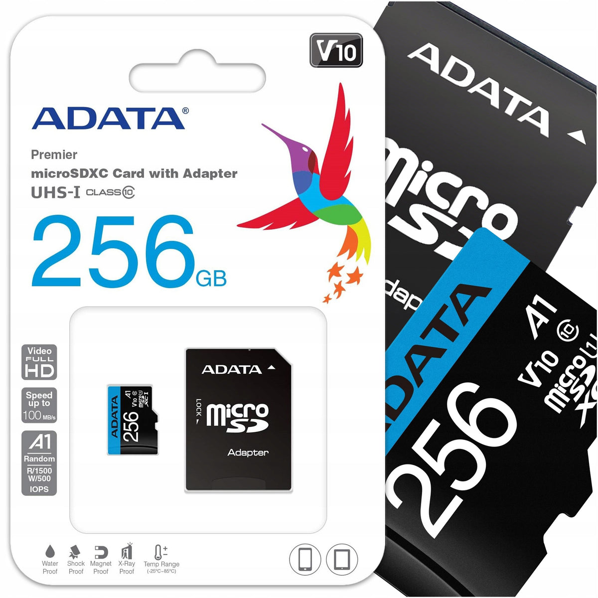 microSD memory card ADATA 256GB UHS-I Class 10 A1 + SD adapter