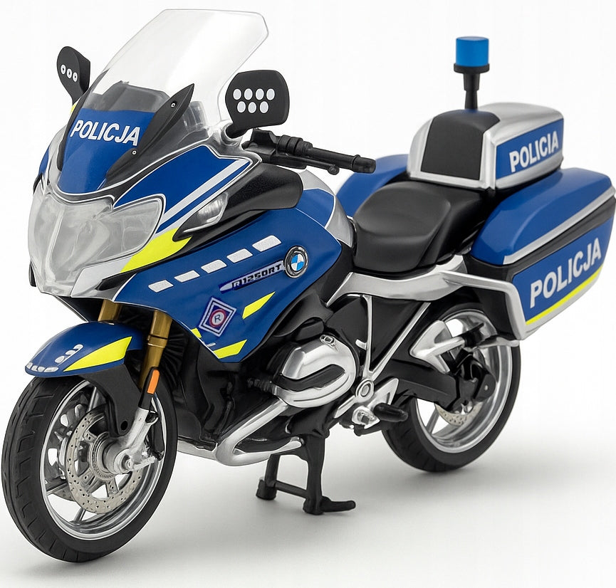 motorcycle BMW R 1200 RT POLICE Poland WRD on stand model 1:18 Maisto