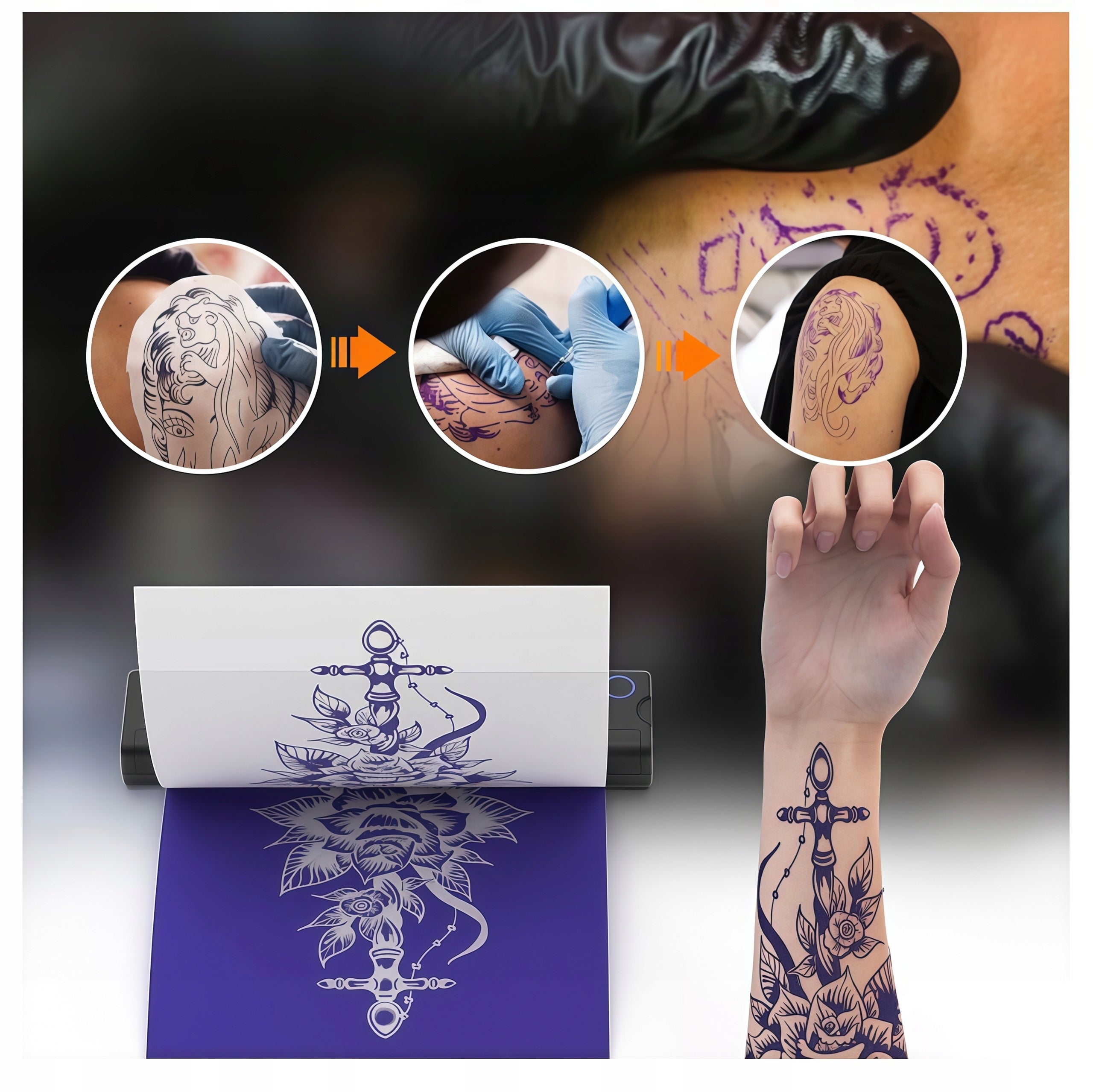 portable thermal printer A4 for tattoo BT USB smartphone and PC printś Packaging status original