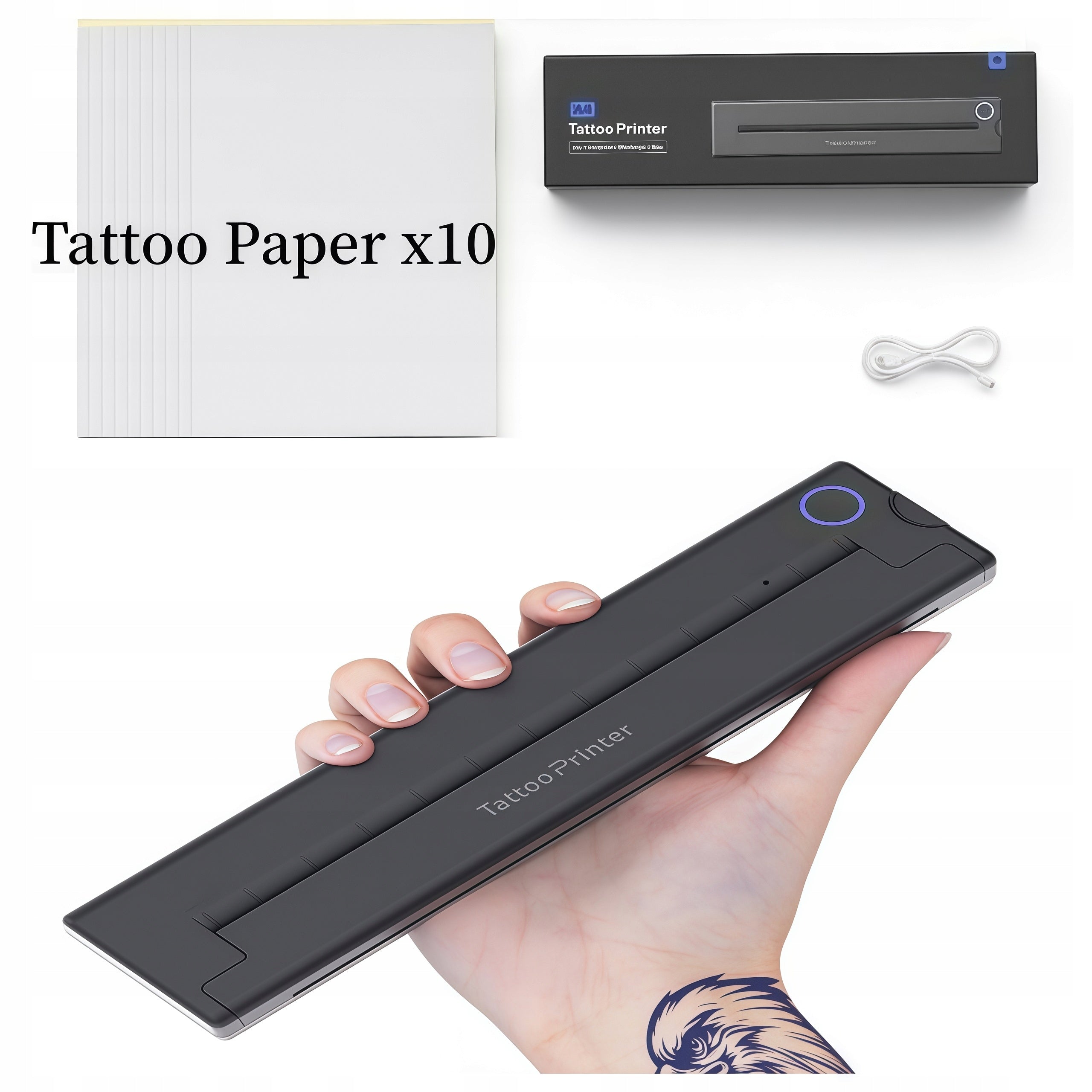 portable thermal printer A4 for tattoo BT USB smartphone and PC printś