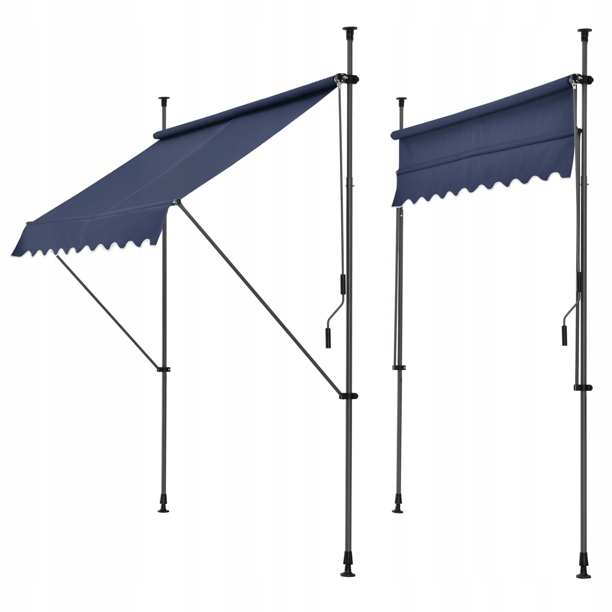 pro.tec Stem clamp awning 400 x 120 cm dark blue Length 120 cm
