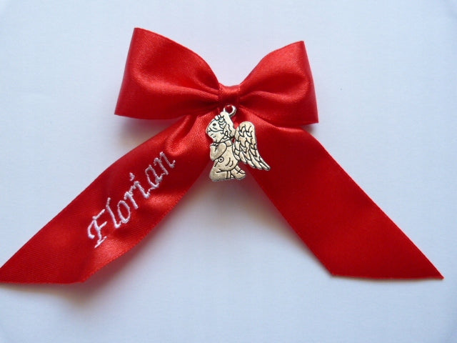ribbon red stroller name angel car seat crib cradle