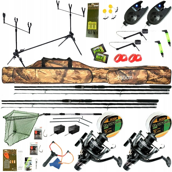 rich carp fishing set JAXON 2x fishing rod 2x reel ACCESSORIES Z3