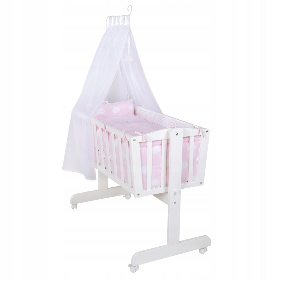 roba Cradle with bedding Clouds dew