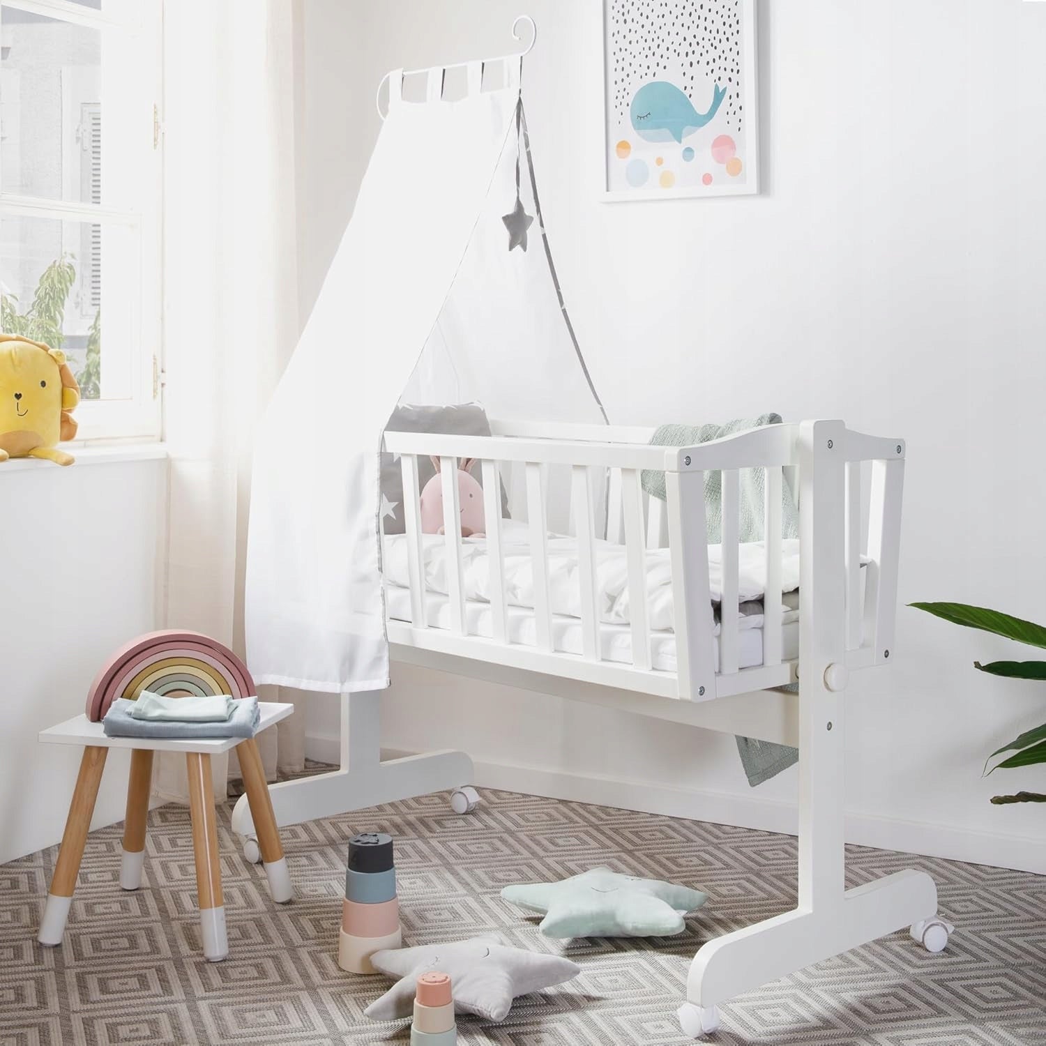 roba Little Stars 40 x 90 cm Wood Baby Crib Brand Roba