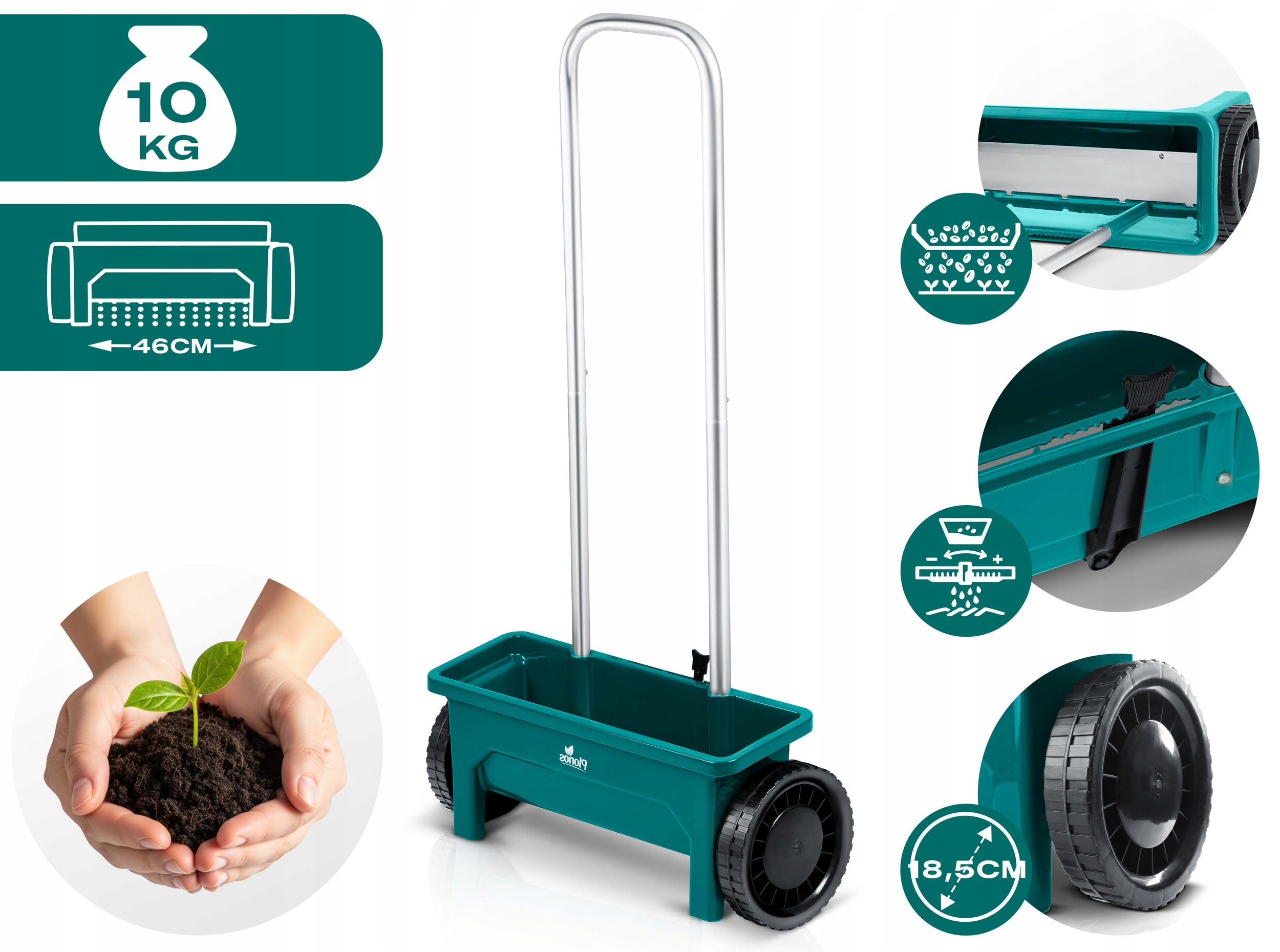 seed GRASS SEED DRILL MANUAL FERTILIZER SPREADER 12L Plonos ADJUSTABLE Manufacturer code 498000