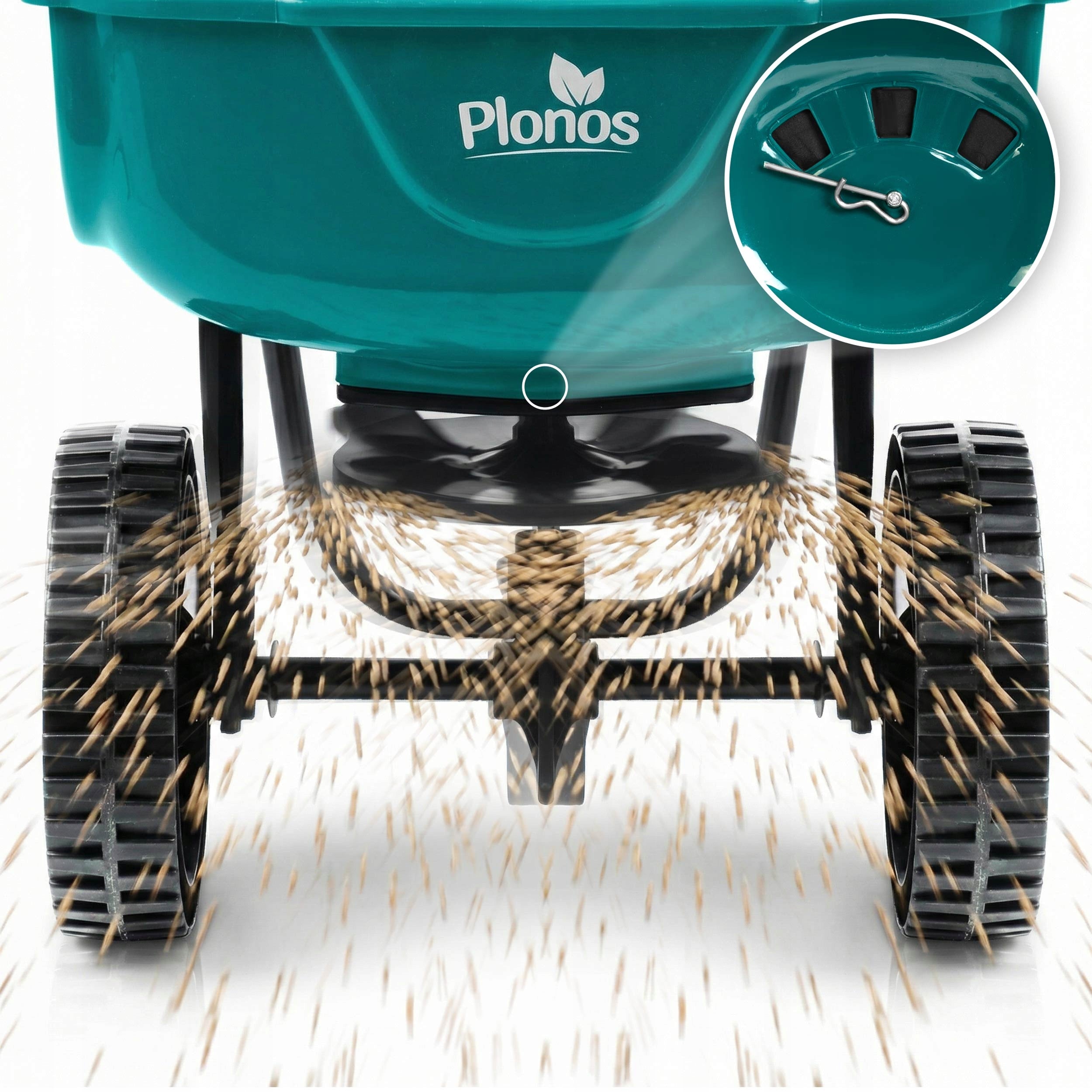 seed GRASS SEED DRILL MANUAL FERTILIZER SPREADER 27L Plonos ADJUSTABLE Sowing width 300 cm