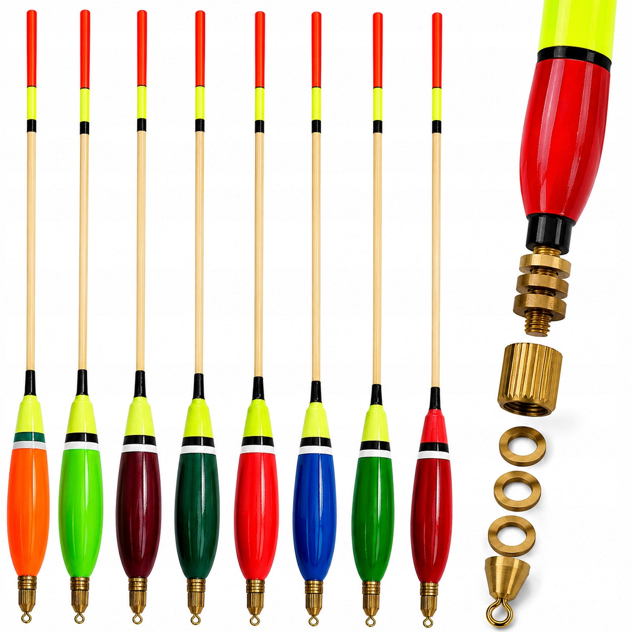 set of floats 8pcs float WAGGLER WITH REG. WEIGHT 5g 6g 7g 8g