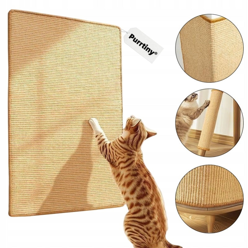 sisal scratching mat for cat, for couch and wall, size 60x30 cm