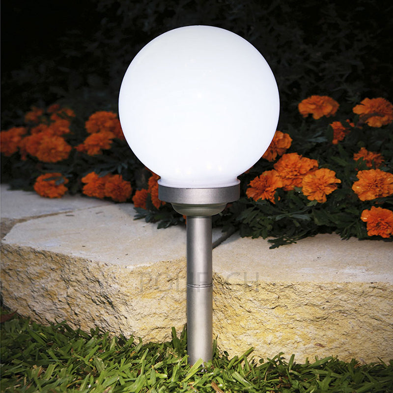solar lamp garden decoration 4 led WHITE BALL 25cm terrace balcony P-025 Packaging status original