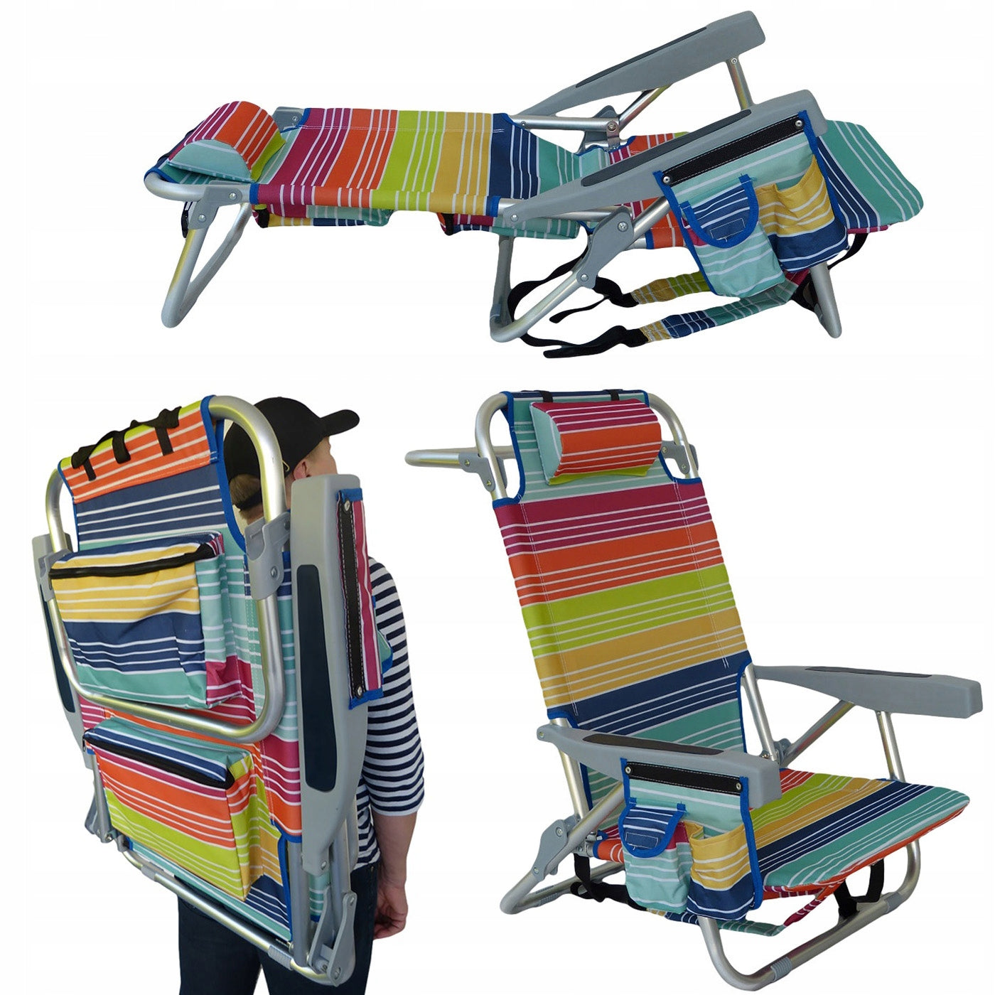 sun lounger MULTICOLOR beach, ALUMINUM, garden.