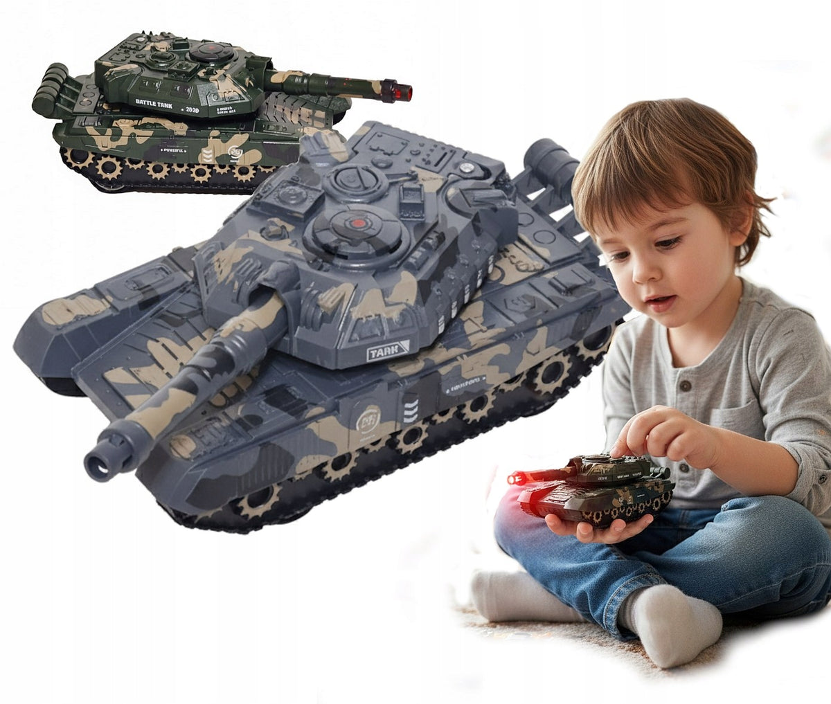 tank light sound with batteries 18cm