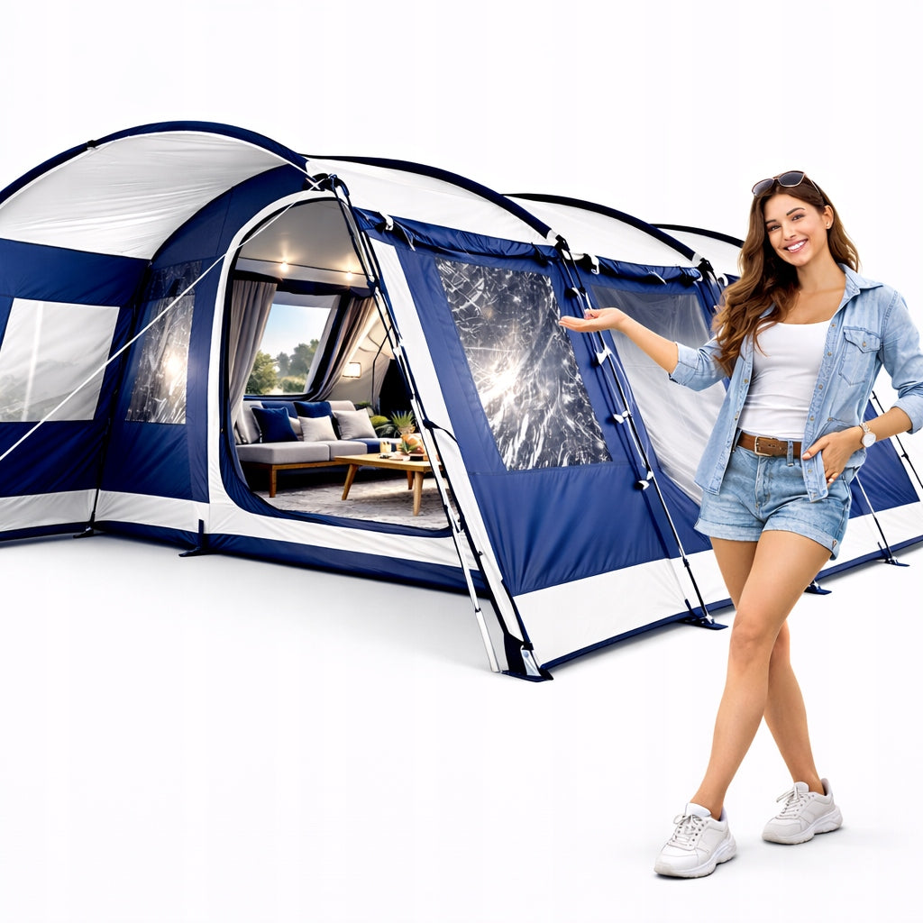 top24sport High Tent MONTREAL XXL 6-12 people 5000mm Integrated floor
