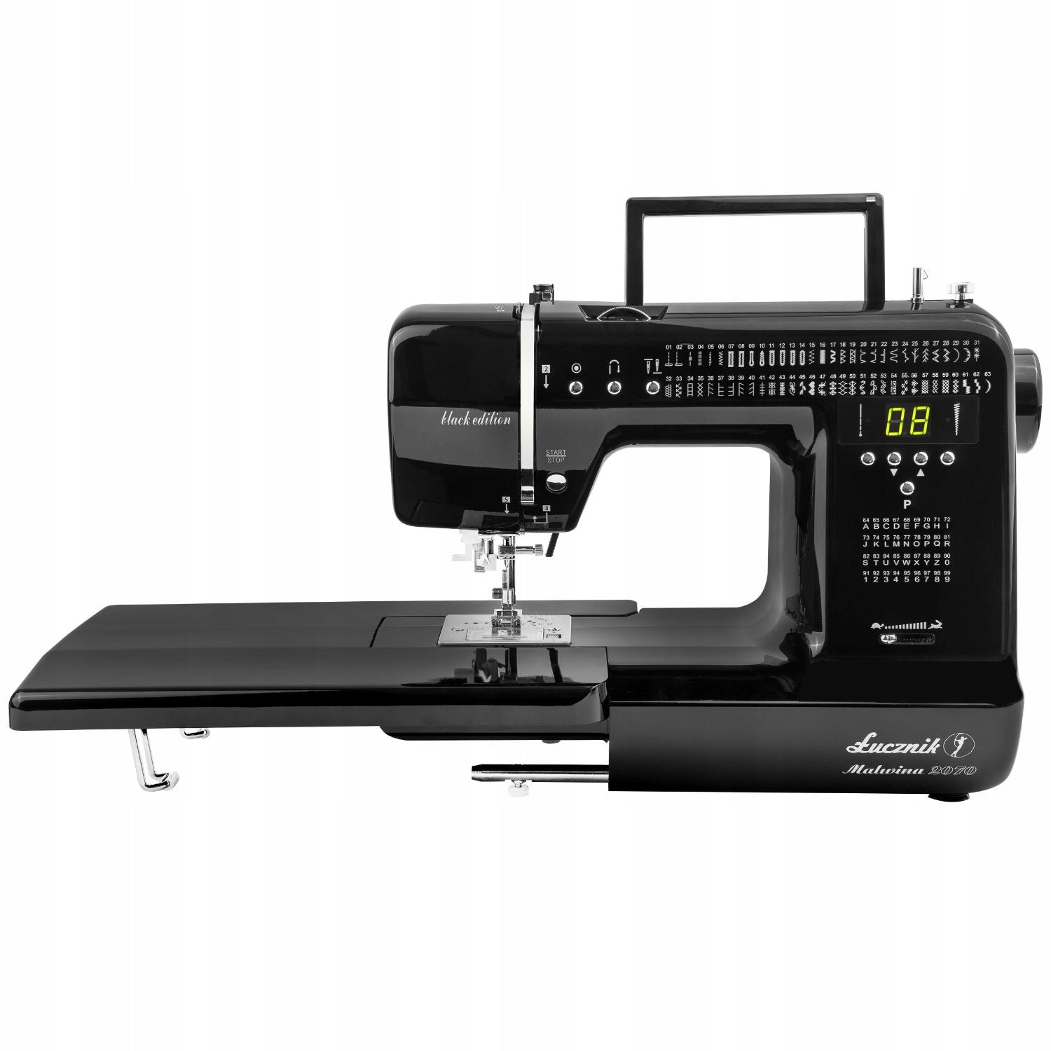 Łucznik Malwina Black sewing machine 99 stitches thick and light fabrics Dominant color black