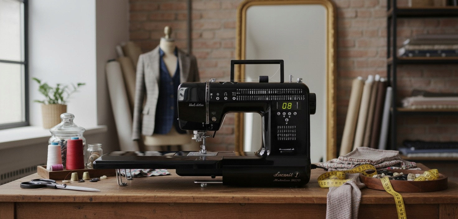 Łucznik Malwina Black sewing machine 99 stitches thick and light fabrics Hook rotating