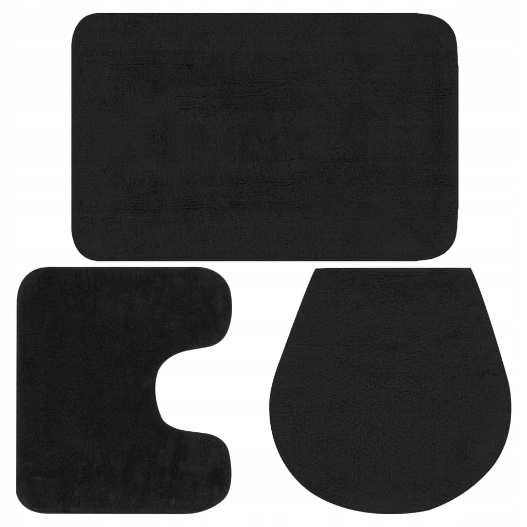 vidaXL 3-Piece Bathroom Mat Set, Fabric, Anthracite