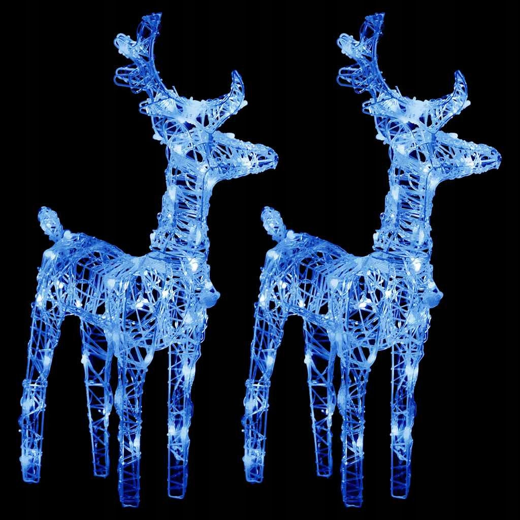 vidaXL Christmas Reindeer, 2 Pack, 80 Blue LED, Acrylic Brand VidaXL