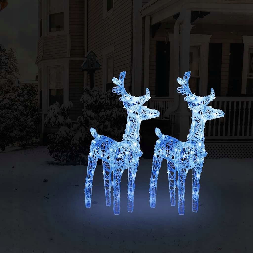 vidaXL Christmas Reindeer, 2 Pack, 80 Blue LED, Acrylic Packaging status original