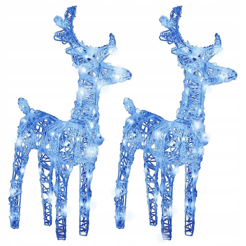 vidaXL Christmas Reindeer, 2 Pack, 80 Blue LED, Acrylic