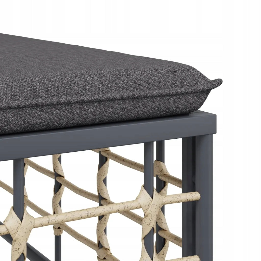 vidaXL Corner Garden Sofa Module, Dark Grey Cushions, Polyrattan Kind other