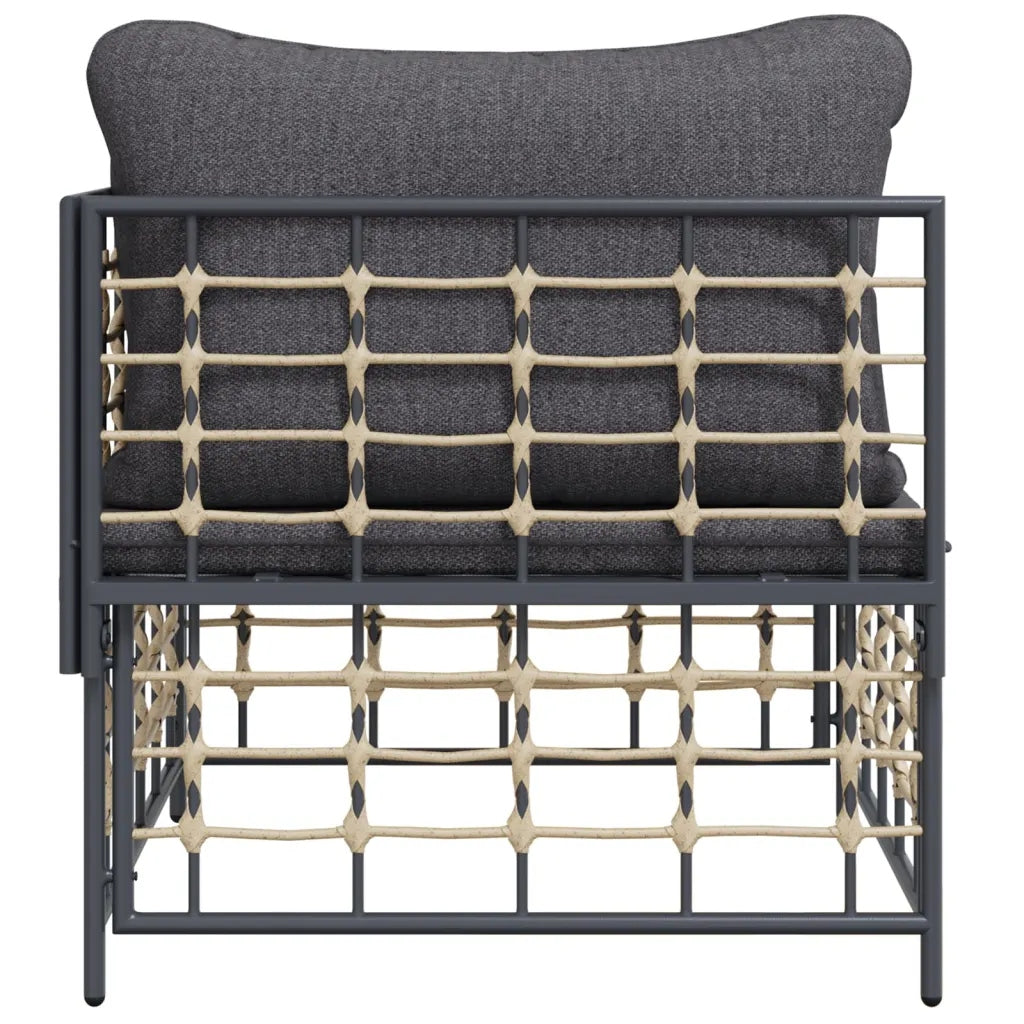 vidaXL Corner Garden Sofa Module, Dark Grey Cushions, Polyrattan Manufacturer code 364134