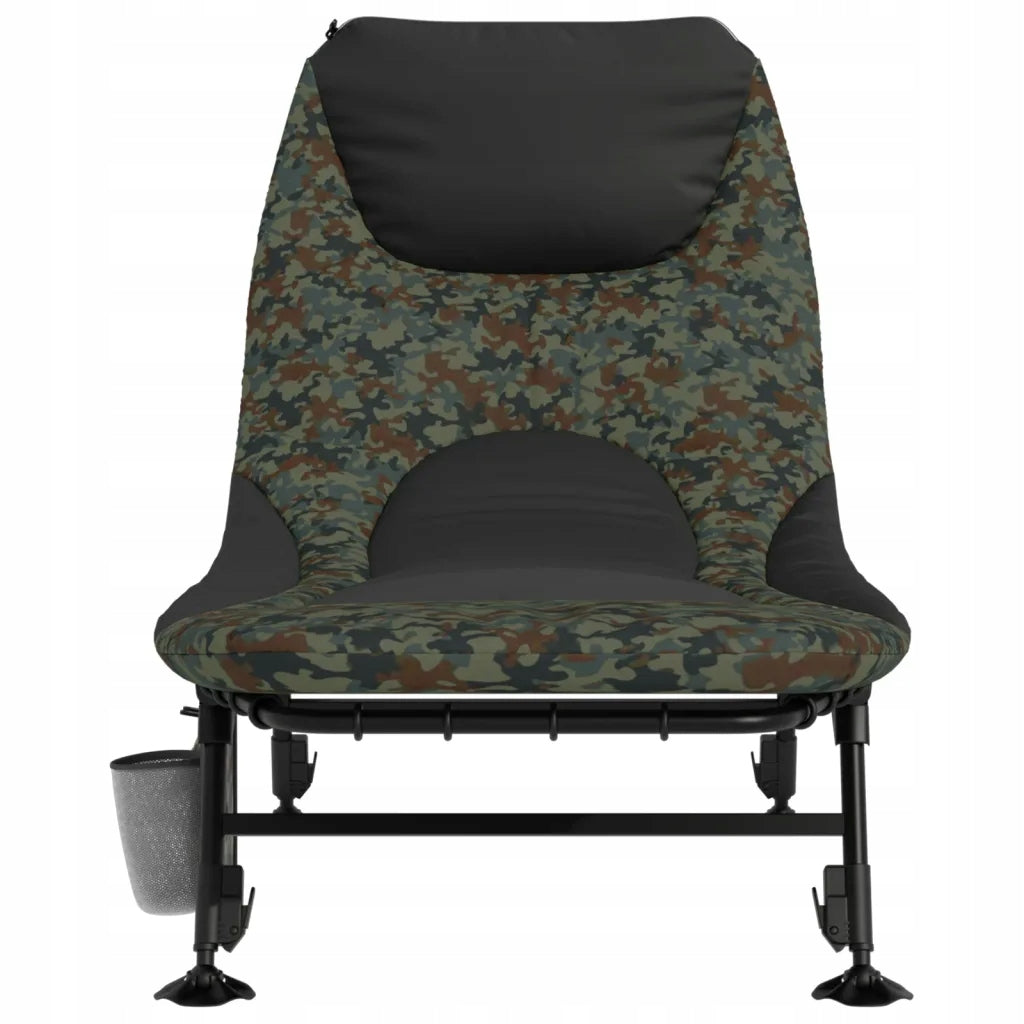 vidaXL Fishing bed, adjustable mud feet, foldable, camo Brand VidaXL